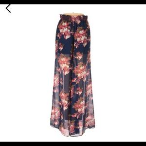 Anthropologie Wide Leg Floral Pants